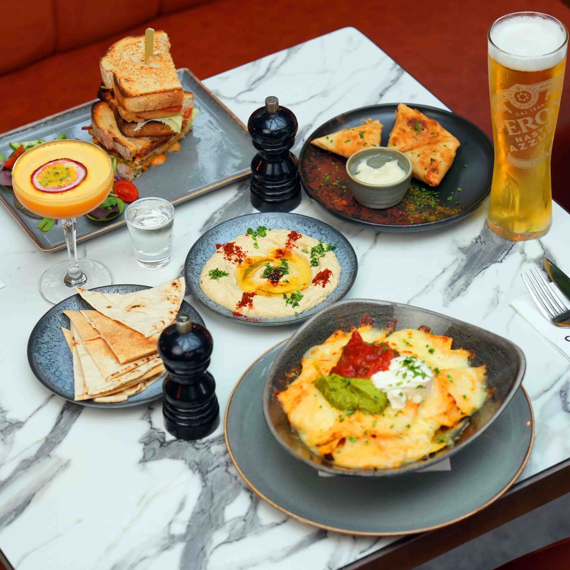 Sharing plates, cocktails and a cold beer at Citi Terrace